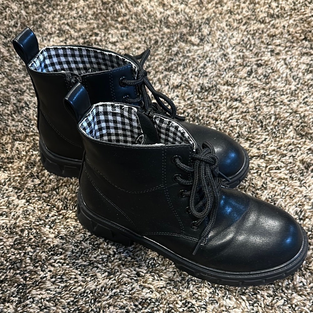 Black Lace-Up Ankle Boots